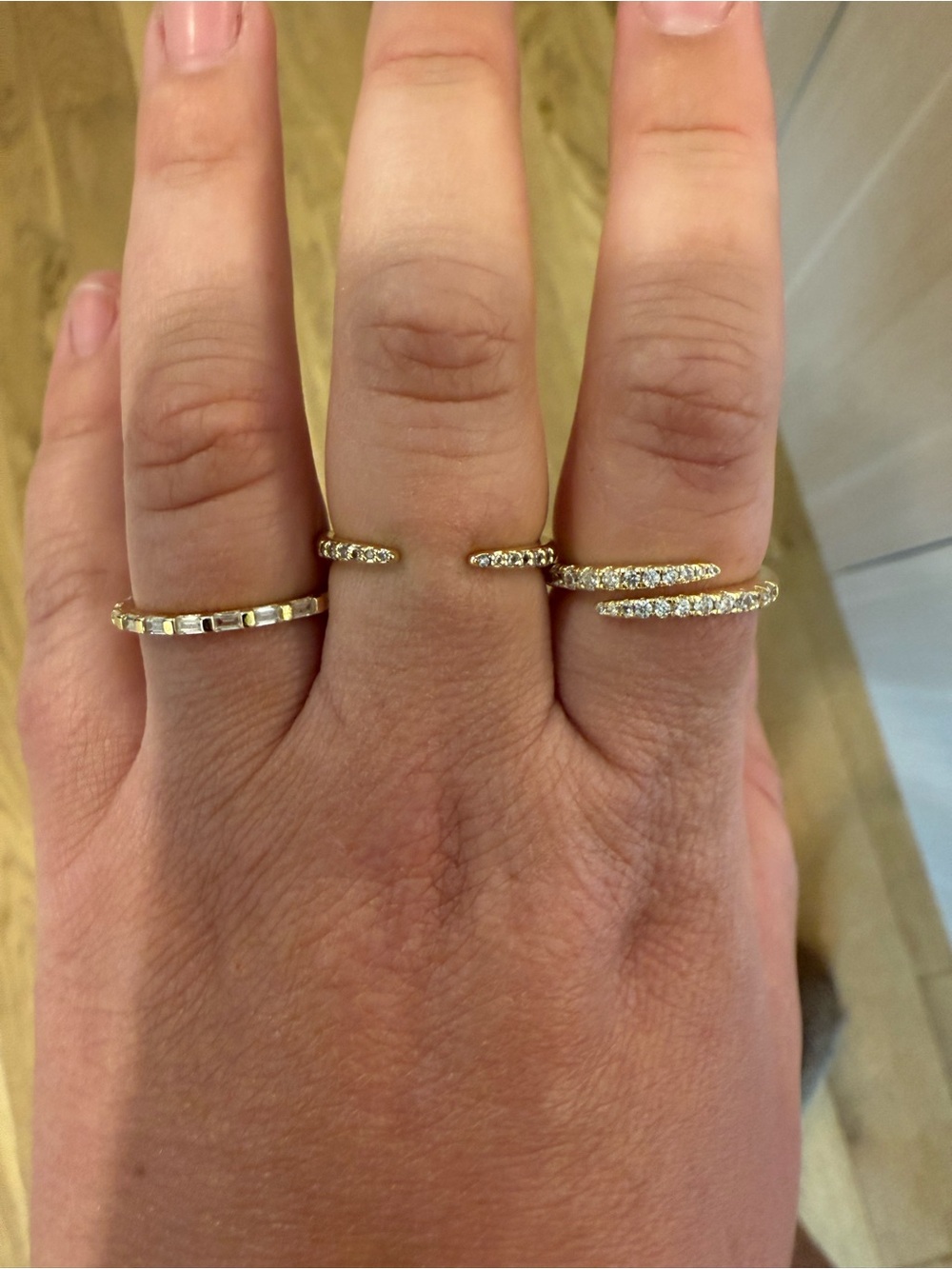 Pavoi Gold Plated Cubic Zirconia Rings
